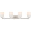 Access Lighting Sienna, 4 Light Vanity, Brushed Steel Finish, Opal Glass 62624-BS/OPL